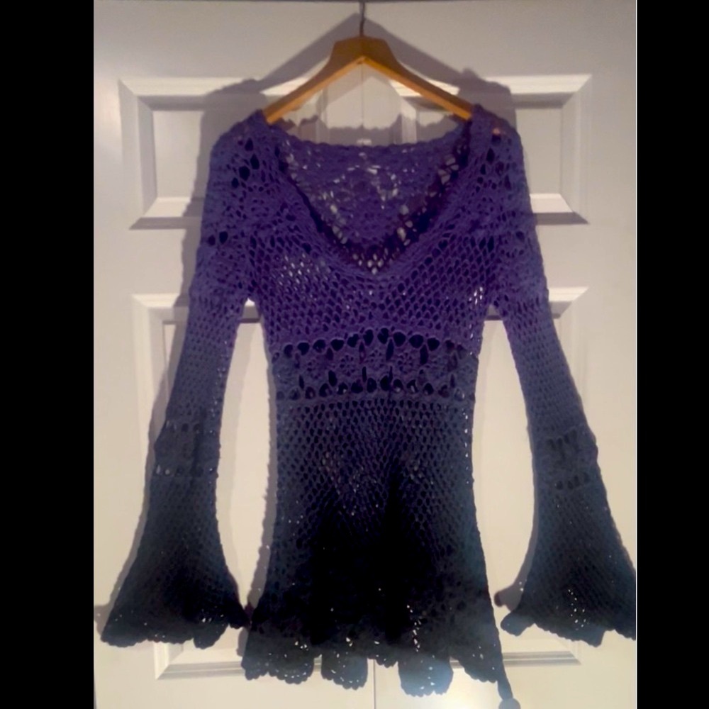 DOLLS KILL  BOTTLED APPETITE CROCHET DRESS PURPLE  SIZE XS🔥💜🔥💜🔥